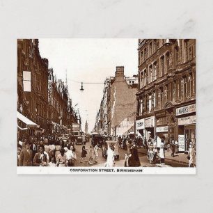 Cartão Postal Antigo, Birmingham, Corporation St c