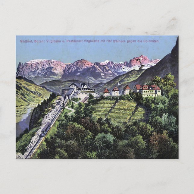 Cartão postal antigo - Bolzano, Itália (Frente)