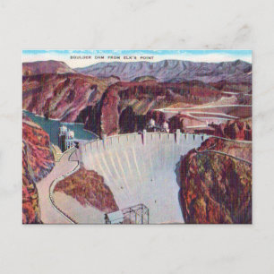 Cartão postal antigo - Boulder Dam, EUA