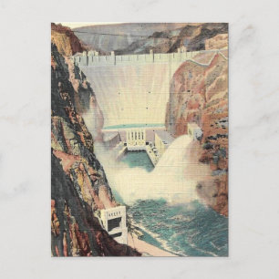 Cartão postal antigo - Boulder Dam, Nevada/Arizona