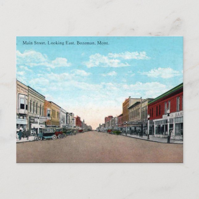 Cartão postal antigo - Bozeman, Montana, EUA (Frente)