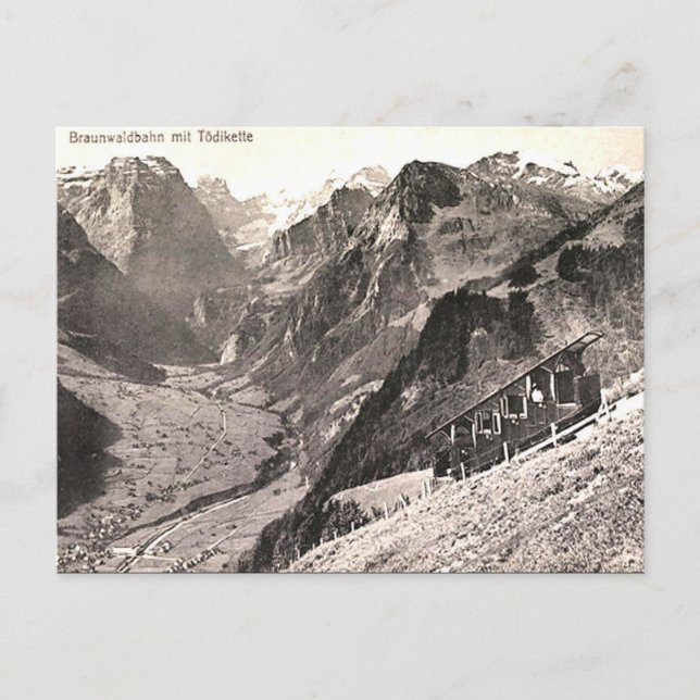 Cartão Postal Antigo - Braunwald, Suíça (Frente)