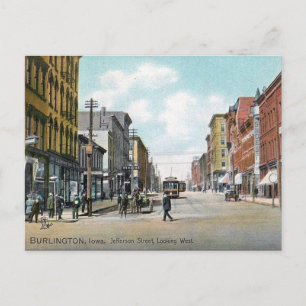 Cartão postal antigo - Burlington, Iowa, EUA