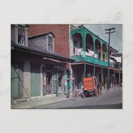 Cartão Postal Antigo Carrinho de Entrega do Café do Quarto Franc