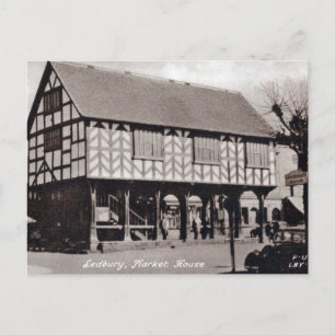 Cartão postal antigo - Casa de Mercado, Ledbury.
