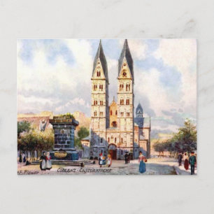 Cartão postal antigo - Castorkirche, Koblenz, Ale