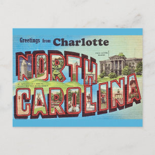 Cartão postal antigo Charlotte NC