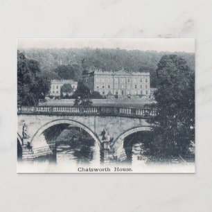 Cartão postal antigo - Chatsworth House, Derbyshir