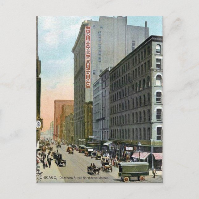 Cartão Postal Antigo - Chicago, Illinois (Frente)