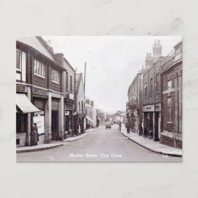 Cartão postal antigo - Clay Cross, Derbyshire (Frente)