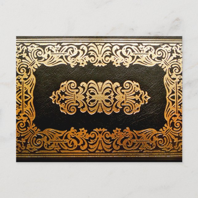 Cartão Postal Antigo Cobrir de Leather Book (Frente)