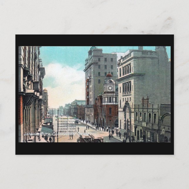 Cartão postal antigo - Comissário Street, Joanesbu (Frente)