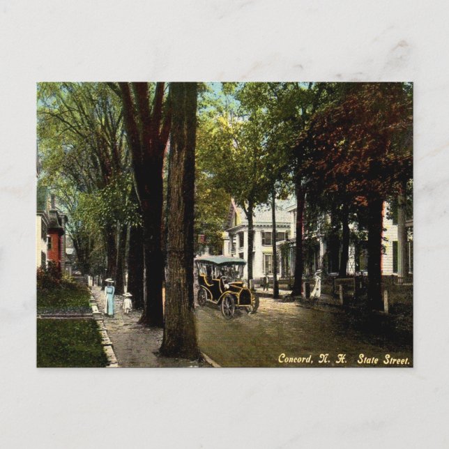 Cartão postal antigo - Concord, New Hampshire (Frente)