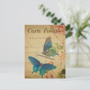 Cartão Postal Antigo da Borboleta