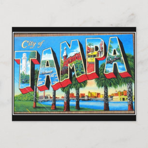Cartão postal antigo da cidade de Tampa