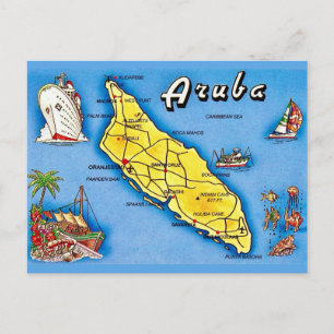 Cartão postal antigo da ilha de Aruba