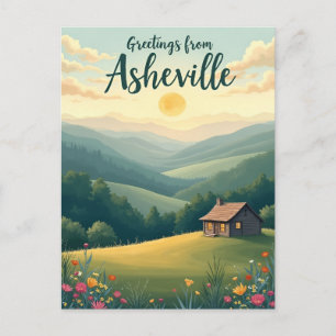 Cartão postal antigo de Asheville Blue Ridge Mount
