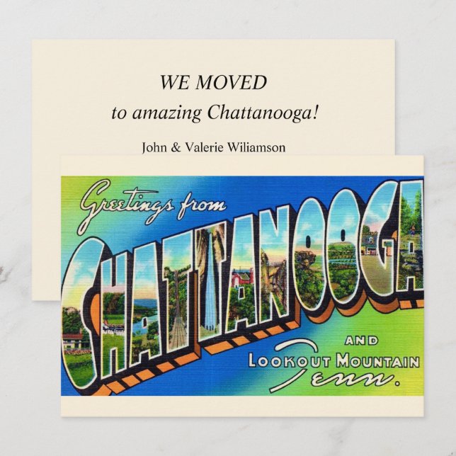 Cartão postal antigo de Chattanooga (Frente/Verso)