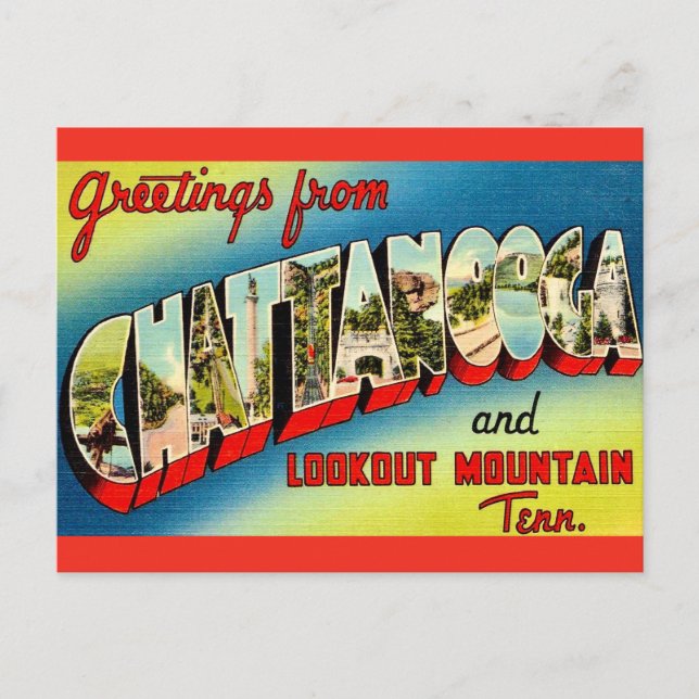 Cartão postal antigo de Chattanooga Tennessee (Frente)