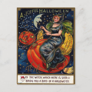 Cartão postal antigo de Halloween