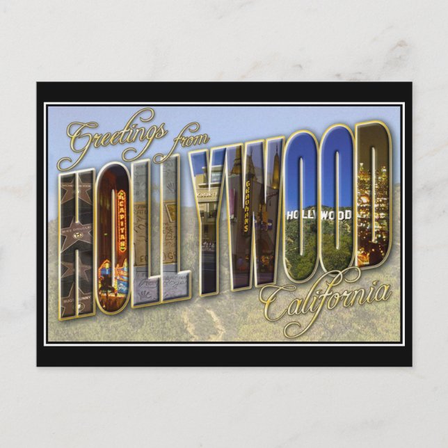 cartão postal antigo de hollywood (Frente)