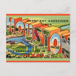 Cartão postal antigo de Houston Texas