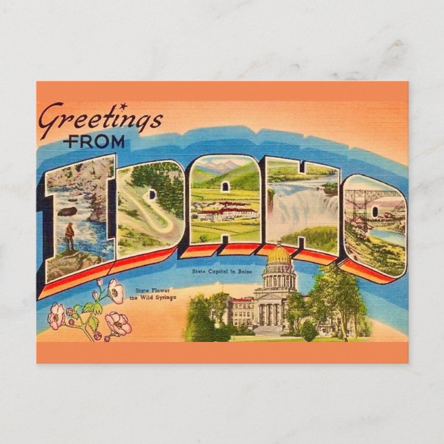 Cartão Postal Antigo de Idaho (Frente)