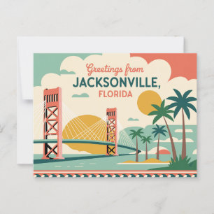 Cartão Postal Antigo de Jacksonville   Saudações d
