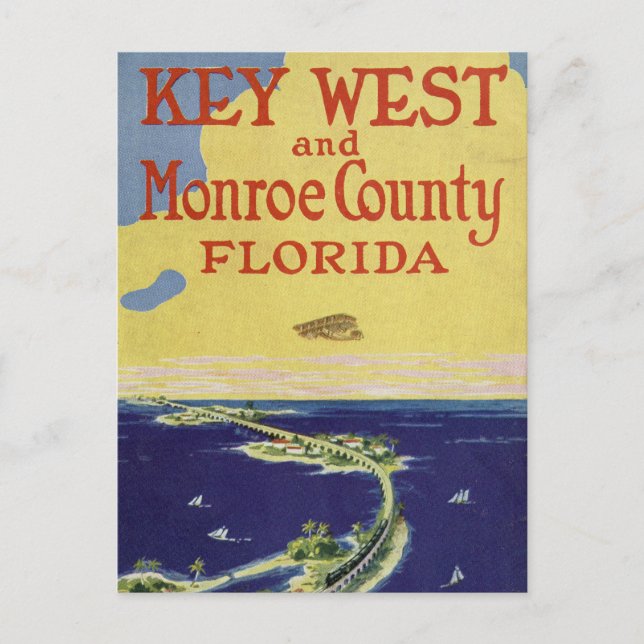 Cartão postal antigo de Key West Monroe County Flo (Frente)