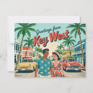 Cartão postal antigo de Key West Saudações de