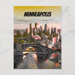 Cartão postal antigo de Minneapolis Minnesota Mi