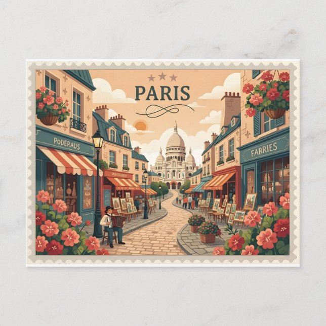 Cartão Postal Antigo de Montmartre Paris (Frente)