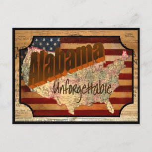 Cartão postal antigo do Estado do Alabama