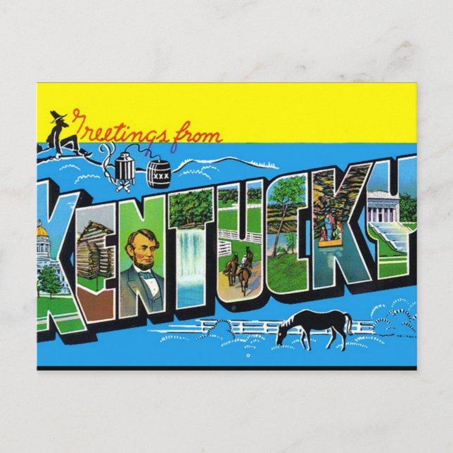 Cartão Postal Antigo do Kentucky (Frente)