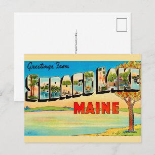 Cartão postal antigo do Lago Sebago