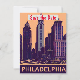 Cartão postal antigo do Philadelphia Save the Date