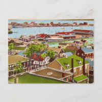 Cartão postal antigo do porto de Nantucket, MA