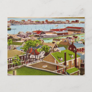 Cartão postal antigo do porto de Nantucket, MA