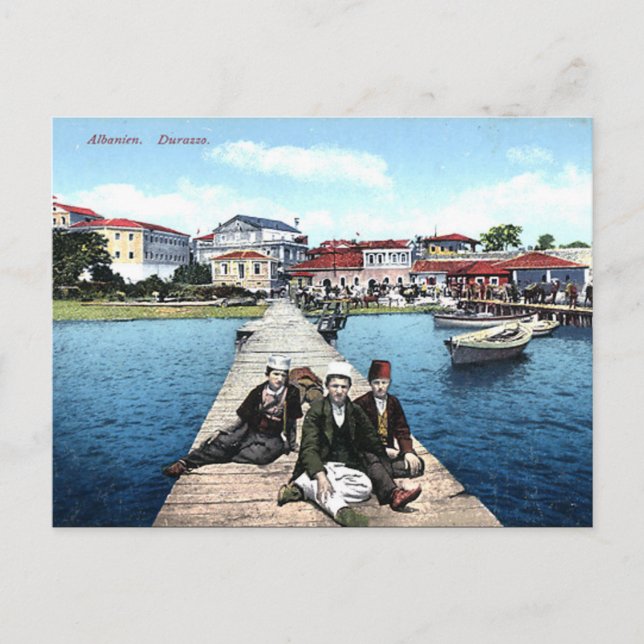 Cartão postal antigo - Durazzo/Durres, Albânia (Frente)
