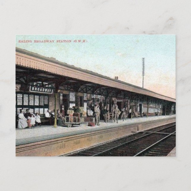 Cartão postal antigo - Ealing Broadway Station (Frente)