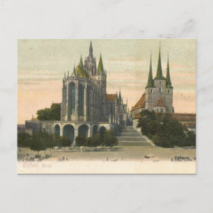 Cartão postal antigo - Erfurt, Turíngia, Alemanh