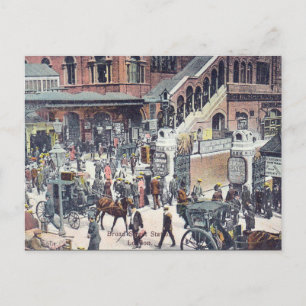 Cartão postal antigo - Estação de Rua Ampla, Lo