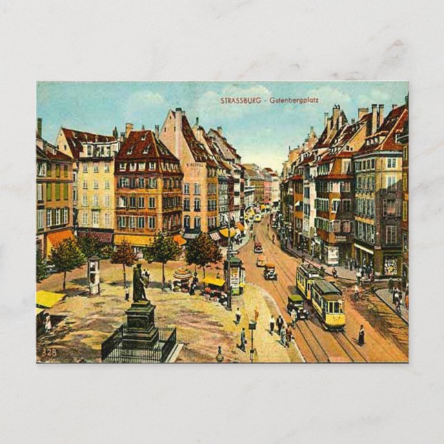 Cartão postal antigo - Estrasburgo, França (Frente)