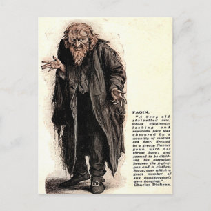 Cartão Postal Antigo - Fagin de "Oliver Twist"