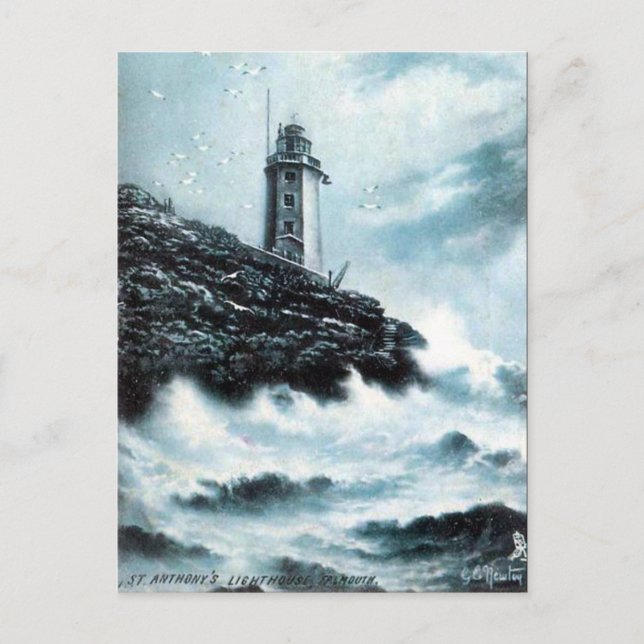 Cartão Postal Antigo - Falmouth, Cornwall (Frente)