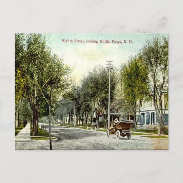 Cartão postal antigo - Fargo, Dakota do Norte, EUA (Frente)