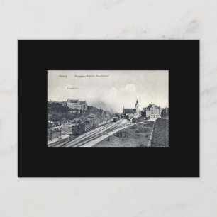 Cartão postal antigo, Gdansk/Danzig - Estação F