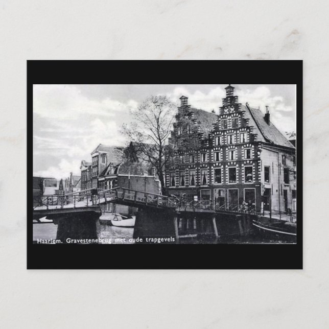 Cartão postal antigo - Haarlem, Países Baixos (Frente)