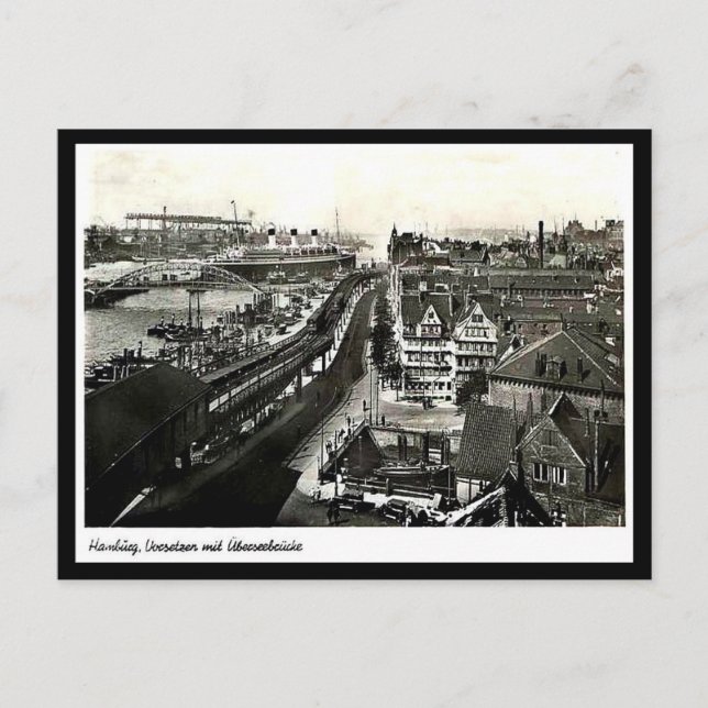 Cartão postal antigo - Hamburgo, Alemanha (Frente)