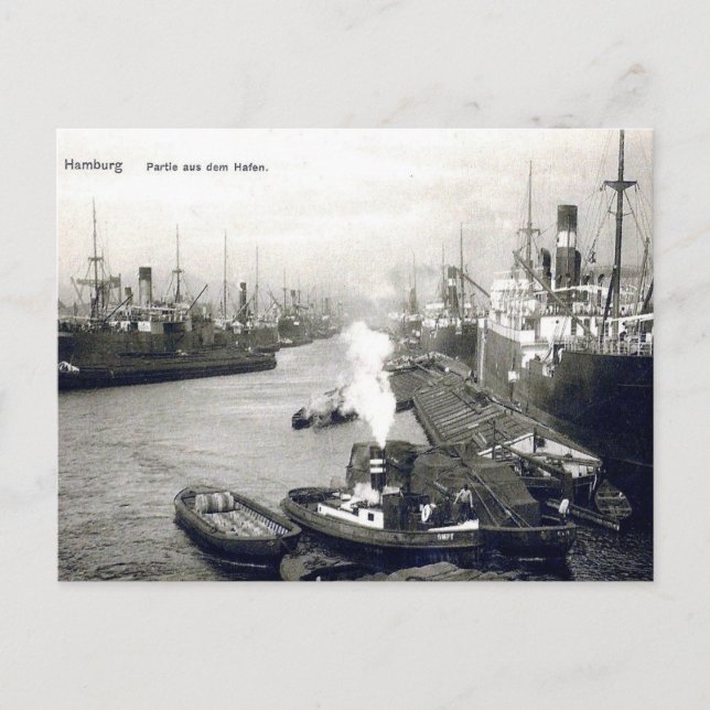 Cartão postal antigo - Hamburgo, Alemanha. (Frente)